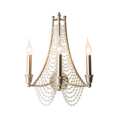 Gold Metal Crystal Cascade Wall Sconce with Candle Lights