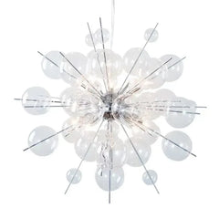 Modern Bubble Pendant Light with Glass Orbs and Starburst Design