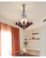 Crystal Wine Red Chandelier Pendant Light