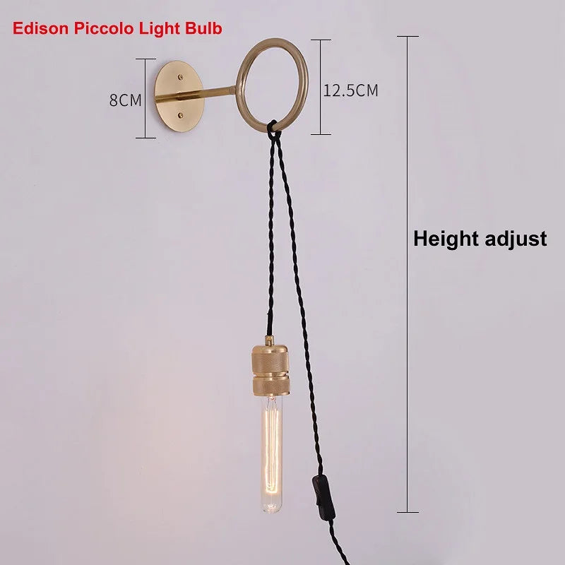 Edison Piccolo light bulb with adjustable height on a gray background