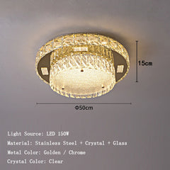 Ceiling light fixture with dimensions and specifications on a gray background