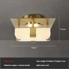 Gold Geometric Crystal Ceiling Light Flush Mount