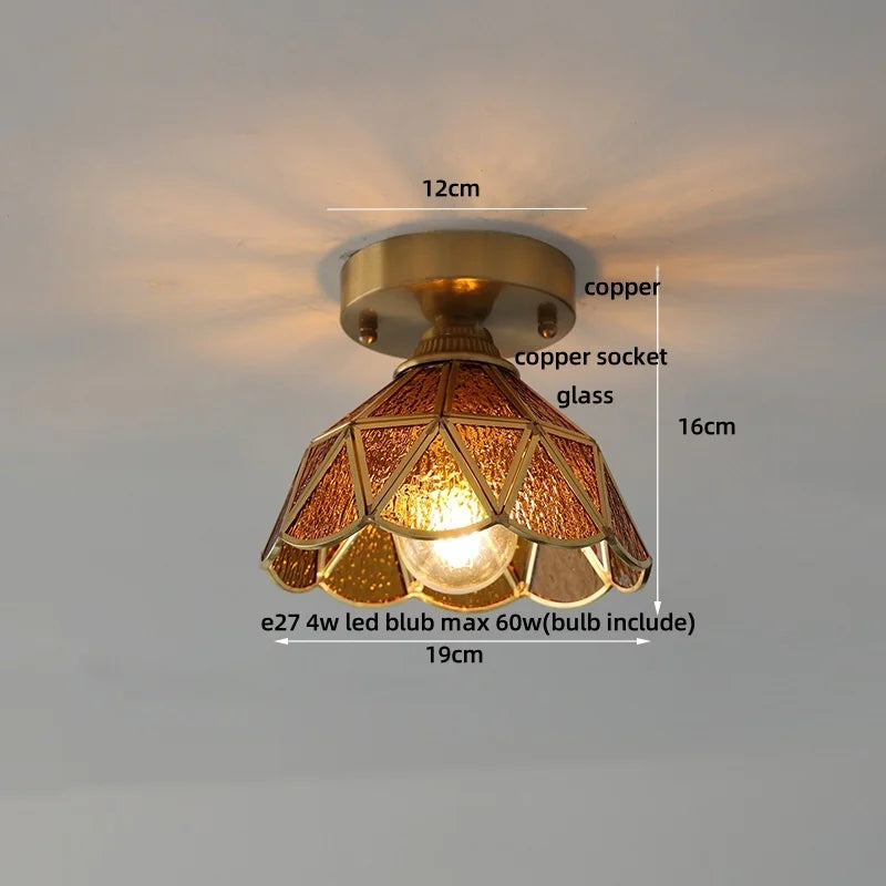 Ceiling light fixture with measurements on a neutral background