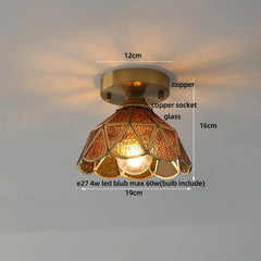 Ceiling light fixture with measurements on a neutral background