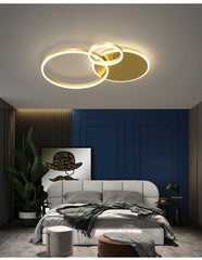 Modern Gold Interlocking Rings Flush Mount Ceiling Light Fixture