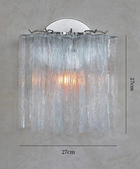 Tiered Frosted Glass Tube Chandelier Semi-Flush Mount Light