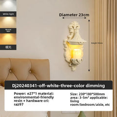 Matte White Resin Floral Wall Sconce Hanging Ceiling Light Fixture