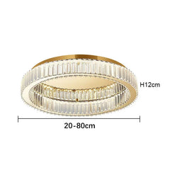 Gold Ring Crystal Ceiling Chandelier Flush Mount Light