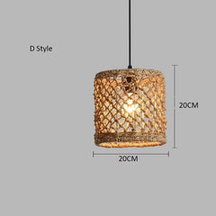 Woven Bamboo Pendant Light Natural Rattan Art Lantern Chandelier