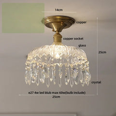 Chandelier with labeled parts and dimensions on a plain background
