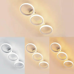 Modern White 3-Ring LED Flush Mount Ceiling Light Fixture
