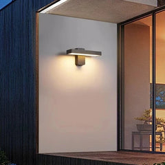 Rotatable LED Wall Sconce with Motion Sensor - Modern Exterior Light