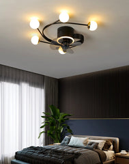 Gold Multi-Arm Ceiling Fan Light Fixture