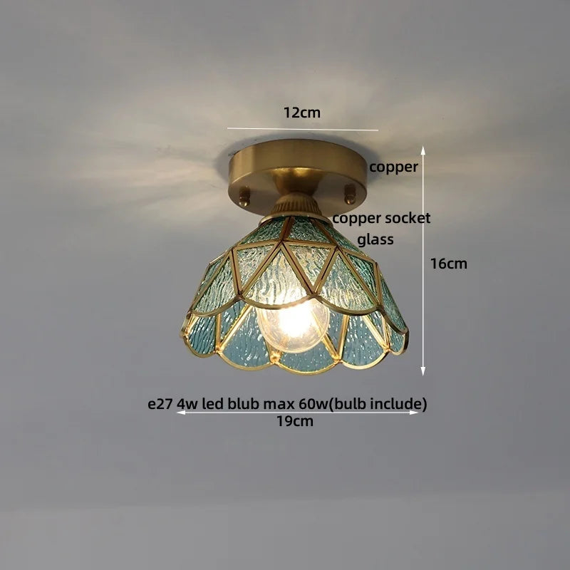 Ceiling light fixture with measurements on a gray background