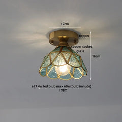 Ceiling light fixture with measurements on a gray background