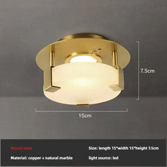 Gold Geometric Crystal Ceiling Light Flush Mount