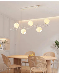 Green Floral Chandelier Acrylic Flower Pendant Light
