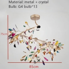 Gold Leaf Shaped Chandelier Modern Pendant Light