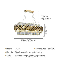 Gold Crystal Geometric Tiered Chandelier Light Fixture