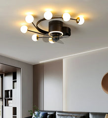 Gold Multi-Arm Ceiling Fan Light Fixture