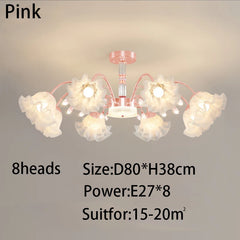Gold Floral Semi-Flush Ceiling Light Chandelier Fixture