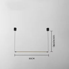 Modern Black Minimalist Linear Suspension Chandelier Frosted LED Light