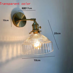 Glass Shade Wall Sconce Brass Finish Hanging Ceiling Light Fixture