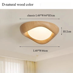 Ceiling light fixture with dimensions labeled on a neutral background