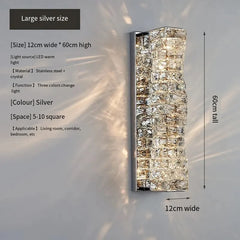 Modern Crystal Wall Sconce, Up & Down LED Light