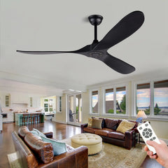 Wood Blade DC Motor Ceiling Fan with Remote Control