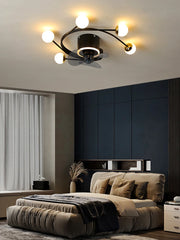 Gold Multi-Arm Ceiling Fan Light Fixture