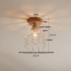 Ceiling light fixture with measurements on a neutral background