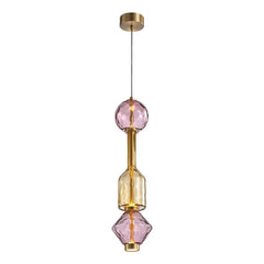 Glass Orb Pendant Light with Brushed Gold Finish