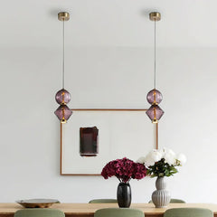 Glass Orb Pendant Light with Brushed Gold Finish