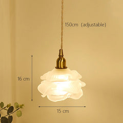 Brass Crystal Flower Pendant Light