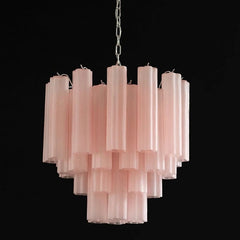 Tiered Frosted Glass Tube Chandelier Semi-Flush Mount Light