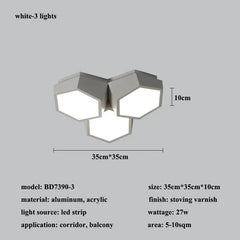 Modern Geometric Hexagon Flush Mount Ceiling Light Fixture