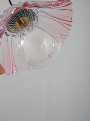 Glass Flower Pendant Light with Metal Accents Fixture