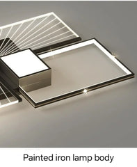 Modern Geometric Frame LED Ceiling Light Black Finish