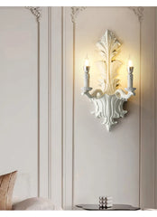 White Leaf Arm Wall Sconce