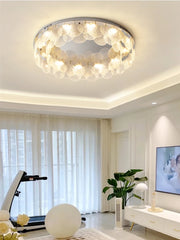 Chrome Glass Crystal Multi-Layered Ceiling Light