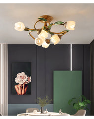 Gold Multi-Arm Flower Ceiling Light