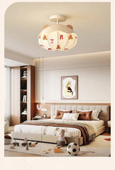 White Hot Air Balloon Ceiling Light Semi-Flush Mount Children's Room