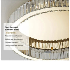 Gold Ring Crystal Ceiling Chandelier Flush Mount Light