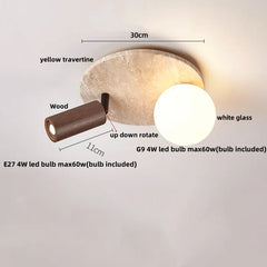 Ceiling light fixture with labeled components on a white background