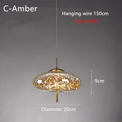 Glass Starburst Pendant Light with Integrated LEDs