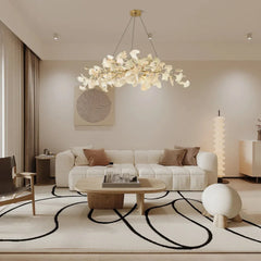 Gold Ginkgo Leaf Cluster Pendant Light Modern Accent