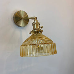 Glass Shade Wall Sconce Brass Finish Hanging Ceiling Light Fixture