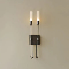 Modern Gold Metal Arc Wall Sconce with Frosted Glass Shade
