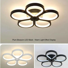 Modern Flower Semi-Flush Mount Ceiling Light Black White Gold